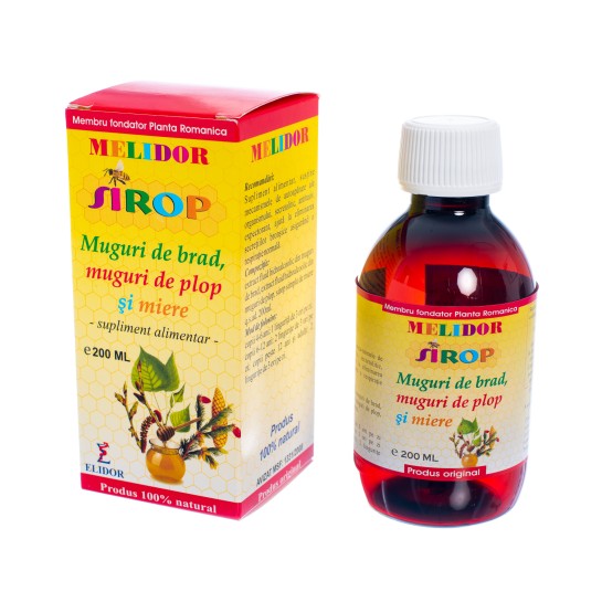 Sirop muguri de brad + plop + miere, 200ml, Elidor