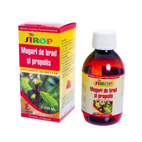Sirop muguri de brad + propolis, 200ml, Elidor