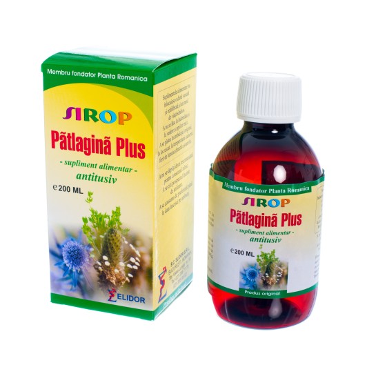 Sirop pătlagină plus, 200ml, Elidor