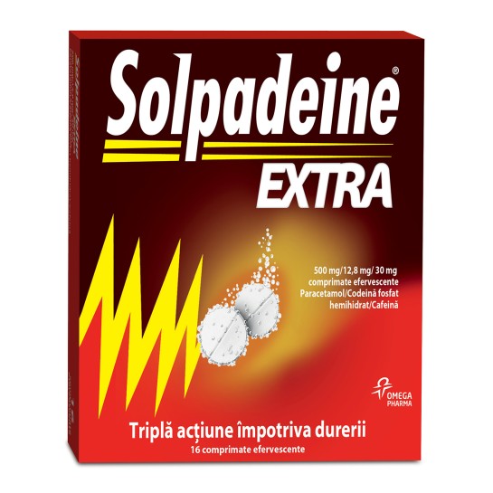 Solpadeine Extra 500mg/12.8mg/30mg, 16 comprimate efervescente, Omega Pharma