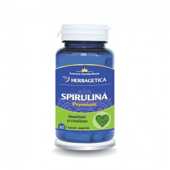 Spirulină Premium, 60 capsule, Herbagetica