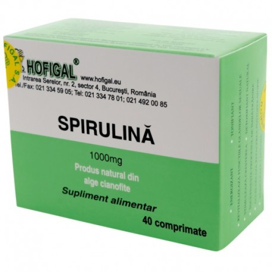 Spirulină 1000mg, comprimate, Hofigal