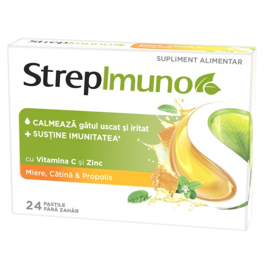 StrepImuno cu miere, cătină si propolis, 24 pastile de supt, Reckitt Benckiser