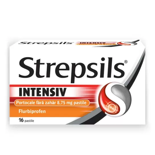 Strepsils Intensiv portocale fara zahar x16