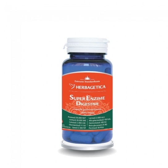 Super enzime digestive 10 capsule, Herbagetica