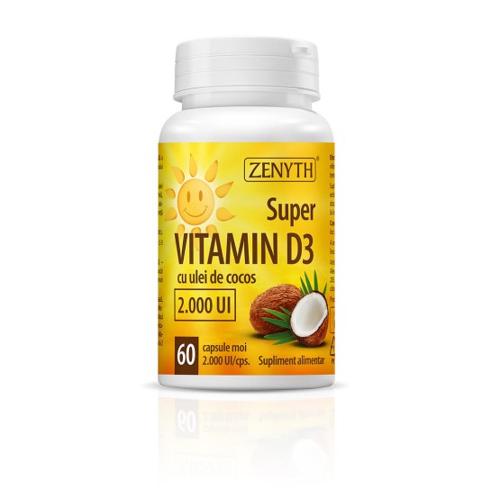 Super Vitamin D3, 2000 UI, 60 capsule