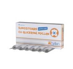 Supozitoare cu glicerina, 1500mg copii, 12 supozitoare, Hyllan