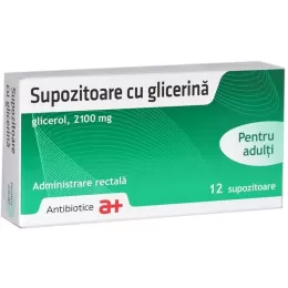 Supozitoare cu glicerina pentru adulti, 12 supozitoare, Antibiotice SA