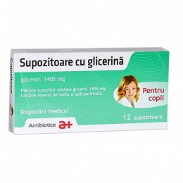 Supozitoare cu glicerina pentru copii, 12 supozitoare, Antibiotice SA