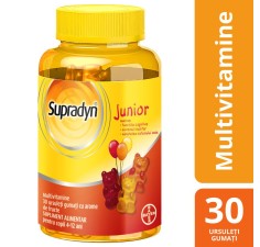 Supradyn Junior Multivitamine, Vitamina C, B3, B6, B12 – 30 ursuleti gumati