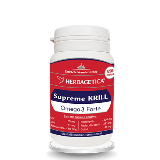 Supreme krill omega3 forte 60 capsule, Herbagetica