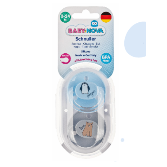 Suzete silicon rotunde, diferite culori cu inel trasparent 0-24 luni, Babynova
