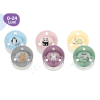 Suzete silicon rotunde, diferite culori cu inel trasparent 0-24 luni, Babynova