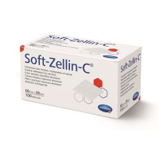 Soft-Zellin-C, Tampoane impregnate cu alcool, 60mm x 30mm, 100 bucati, Hartmann
