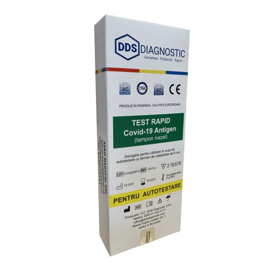 Teste Rapide Covid-19 Antigen (tampon nazal), 1 test care detecteaza cele mai noi tulpini SARS-CoV2, pentru autotestare