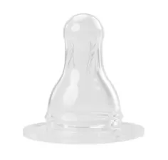 Tetina silicon gat standard, rotunda, 2buc 0-24luni flux mediu (17302) Babynova