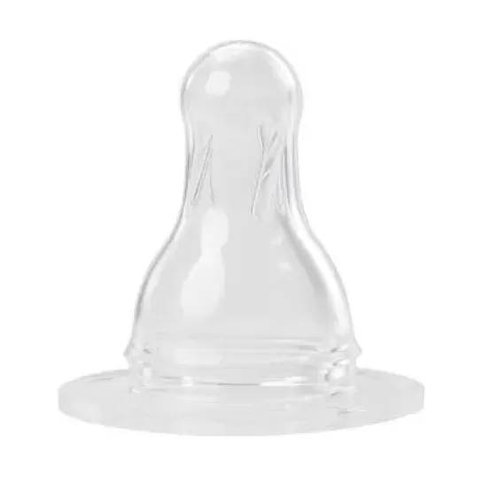 Tetina silicon gat standard, rotunda, 2buc 0-24luni flux mediu (17302) Babynova