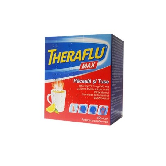 Theraflu Max Raceala si Tuse 10 plicuri pulbere orala
