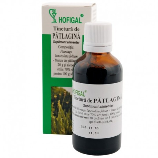 Tinctură de Pătlagină, 50 ml, Hofigal