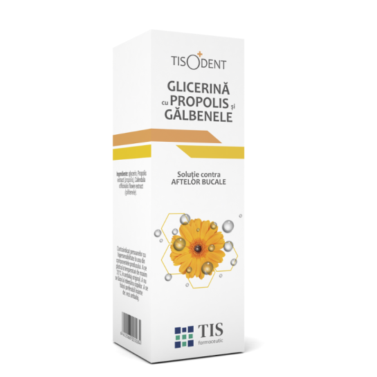 Tisodent glicerina cu propolis si galbenele, 25 ml, Tis Farmaceutic