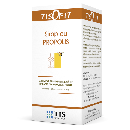 Tisofit sirop cu propolis, 100 ml, Tis