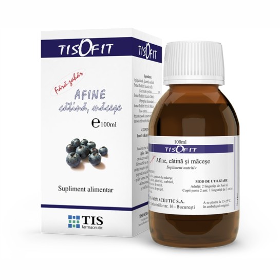 Tisofit sirop de afine, cătină si măcese, 100 ml, Tis