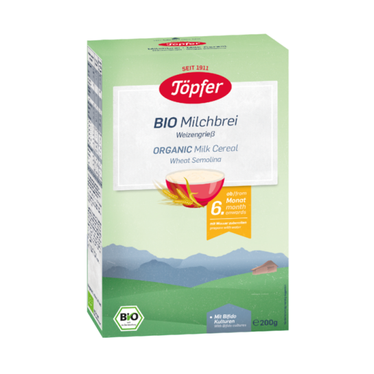 Topfer Cereale bio gris grau lapte, +6 luni, 200g