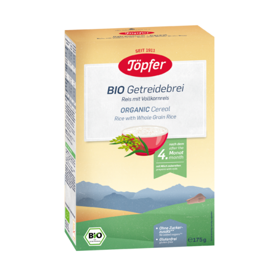 Topfer Cereale bio orez integral, +4 luni, 175g