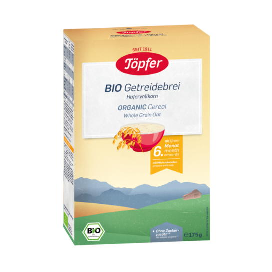 Topfer Cereale bio ovăz integral, +6 luni, 175g