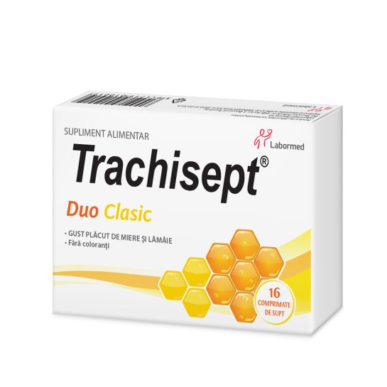 Trachisept Duo Clasic, 16 comprimate pentru supt, Labormed