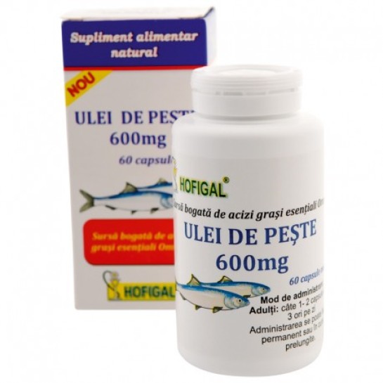 Ulei de Peste 600 mg, 60 capsule moi, Hofigal