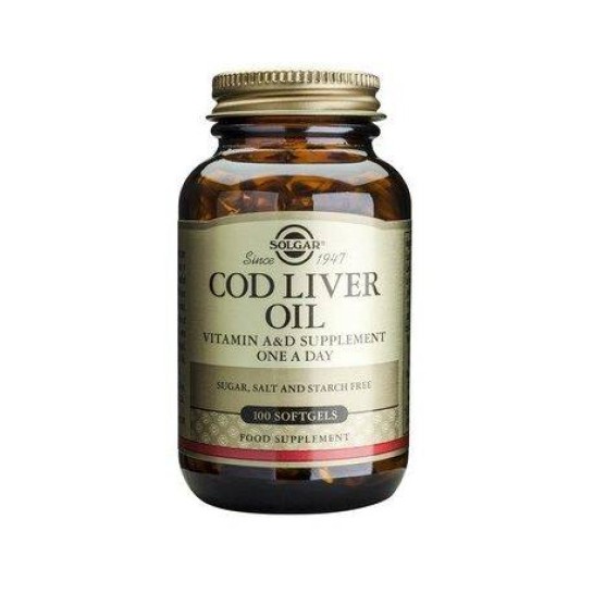 Ulei din ficat de cod (Cod Liver Oil), 100 capsule, Solgar