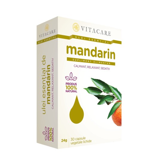 Ulei esential mandarin, 30 capsule, Vitacare