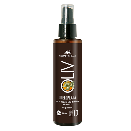 Ulei pentru plajă OLIV SPF10 cu ulei de morcov, ulei de măsline şi vitamina E, 150 ml, Cosmetic Plant