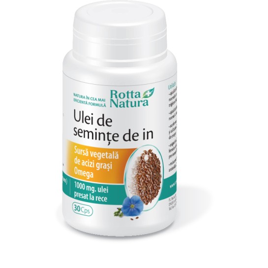 Ulei seminte de in, 30 capsule, Rotta Natura