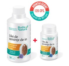 Ulei seminte de in, 90 capsule + 30 capsule, Rotta Natura
