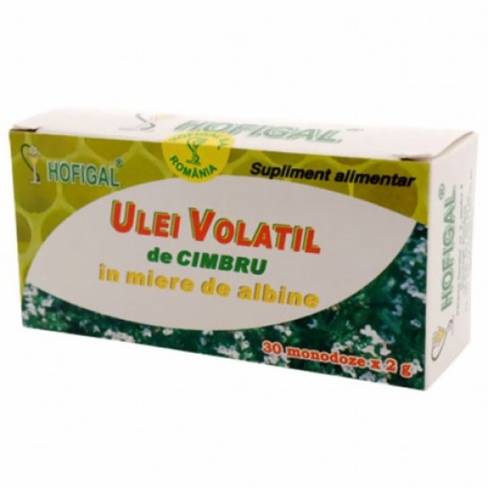 Ulei volatil de cimbru in miere de albine, 30 monodoze x 2 g, Hofigal