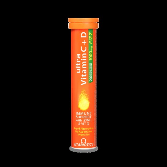 Ultra Vitamina C+D Fizz 1000 mg, 20 tablete efervescente, Vitabiotics