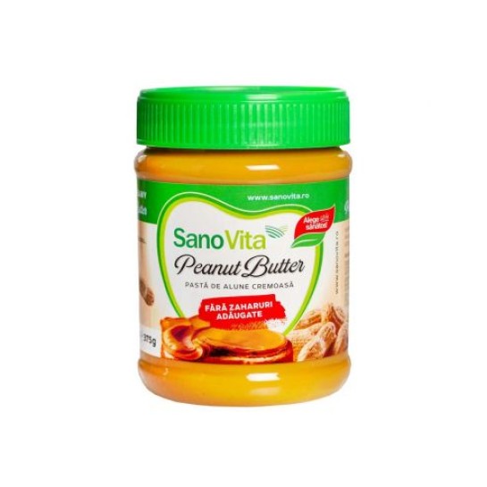 Unt de arahide fără zahăr 375g, SanoVita