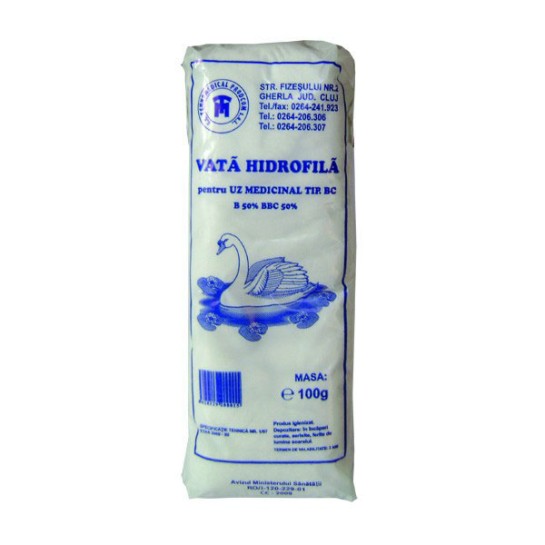 Vată hidrofilă 100g Lebăda, Tehnomedical