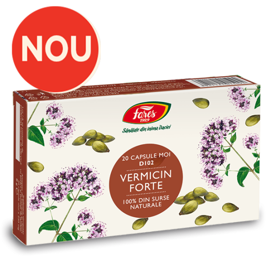 Vermicin Forte, D102, 20 capsule moi, Fares