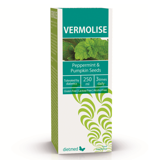Vermolise, solutie antiparazitară fără zahăr, 250ml, Naturmil