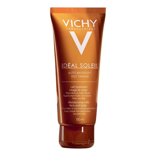 VICHY Ideal Soleil lapte hidratant autobrozant pentru fată si corp, 100ml