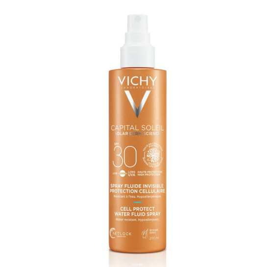 VICHY Capital Soleil SPF30+ cell protect spray fluid invizibil, 200ml