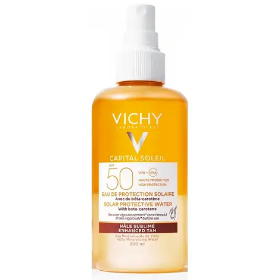VICHY Capital Soleil SPF50+ apă de protectie solară bronzantă, 200ml