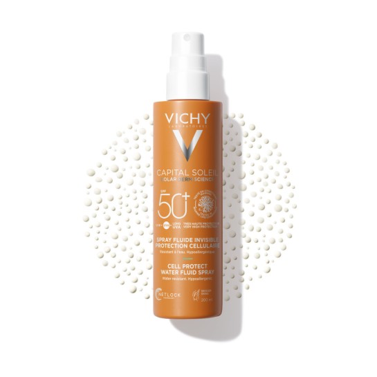 VICHY Capital Soleil SPF50+ cell protect spray fluid invizibil, 200ml