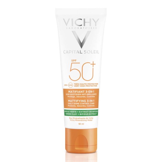 VICHY Capital Soleil SPF50+ cremă matifiantă 3 in 1 anti-strălucire, 50ml