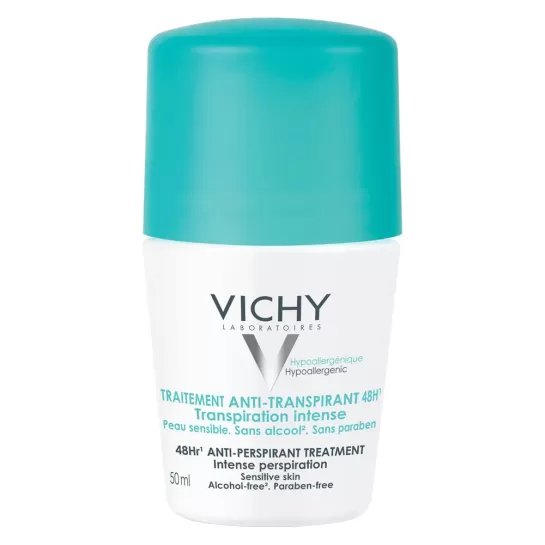 VICHY Deodorant roll-on Antiperspirant cu parfum impotriva transpiratiei intense 48h