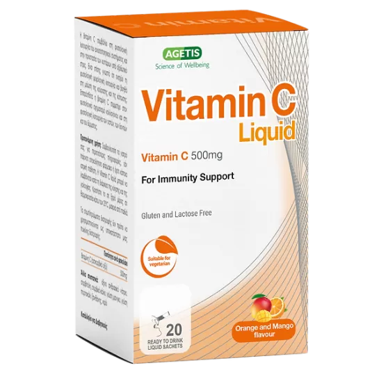 Vitamin C liquid 500mg solutie 20 plicuri, Agetis