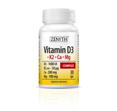 Vitamin D3 + K2 + Ca + Mg Complex, 30 capsule, Zenyth